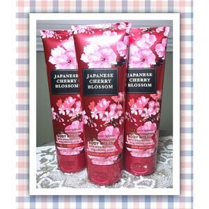 Bath & Body Works Japanese Cherry Blossom 8oz Ultimate Hydration Body Cream x3